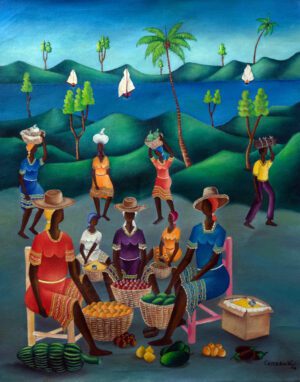 Women with Baskets at Market